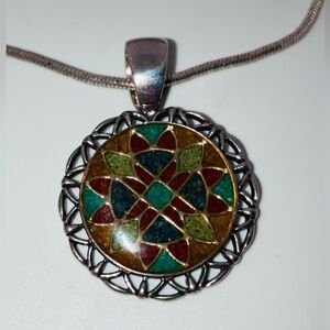 Carolyn Pollack Sterling Silver Mosaic Gemstone Necklace